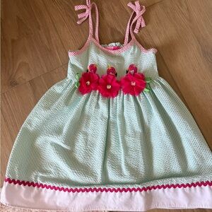 Good Lad Mint Dress with Pink Floral Accents